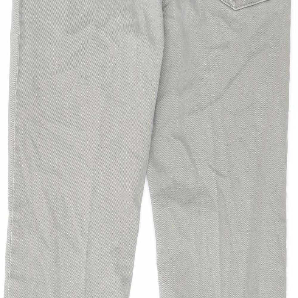 Marks and Spencer Womens Grey Cotton Bootcut Jeans Size 12 L29 in Regular Zip
