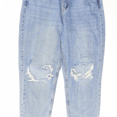 Denim & Co. Womens Blue Cotton Tapered Jeans Size 16 L27 in Regular Zip
