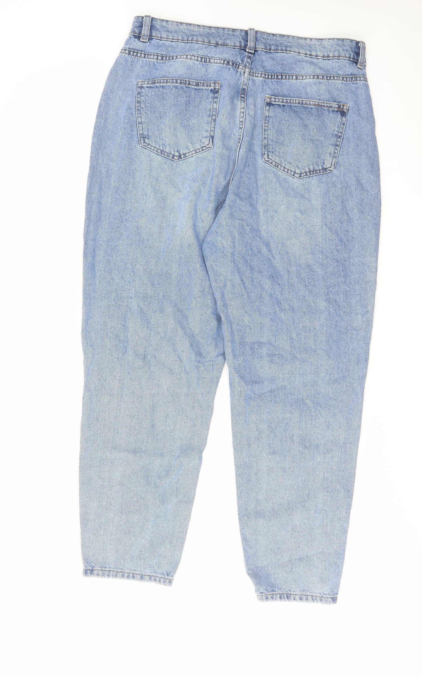 Denim & Co. Womens Blue Cotton Tapered Jeans Size 16 L27 in Regular Zip