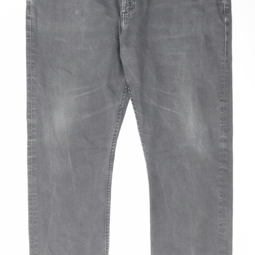 Autograph Mens Grey Cotton Straight Jeans Size 42 in L29 in Regular Zip