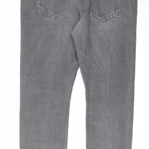 Autograph Mens Grey Cotton Straight Jeans Size 42 in L29 in Regular Zip