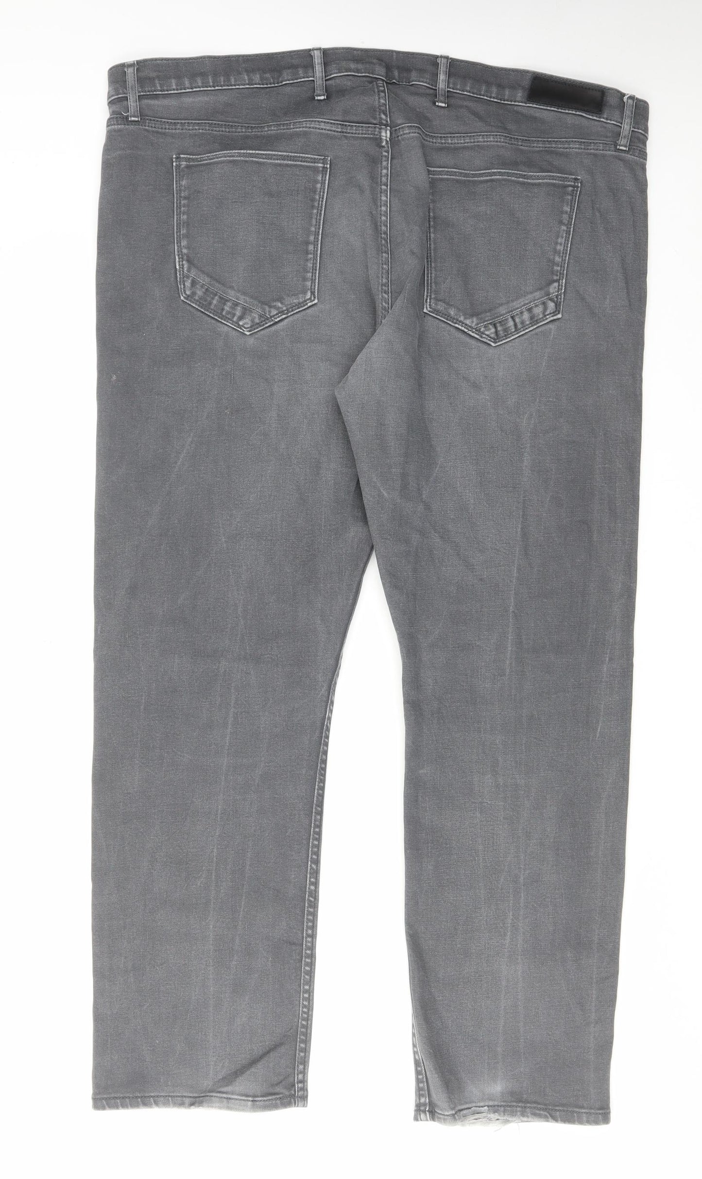 Autograph Mens Grey Cotton Straight Jeans Size 42 in L29 in Regular Zip