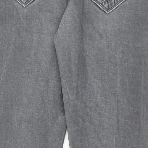 Autograph Mens Grey Cotton Straight Jeans Size 42 in L29 in Regular Zip