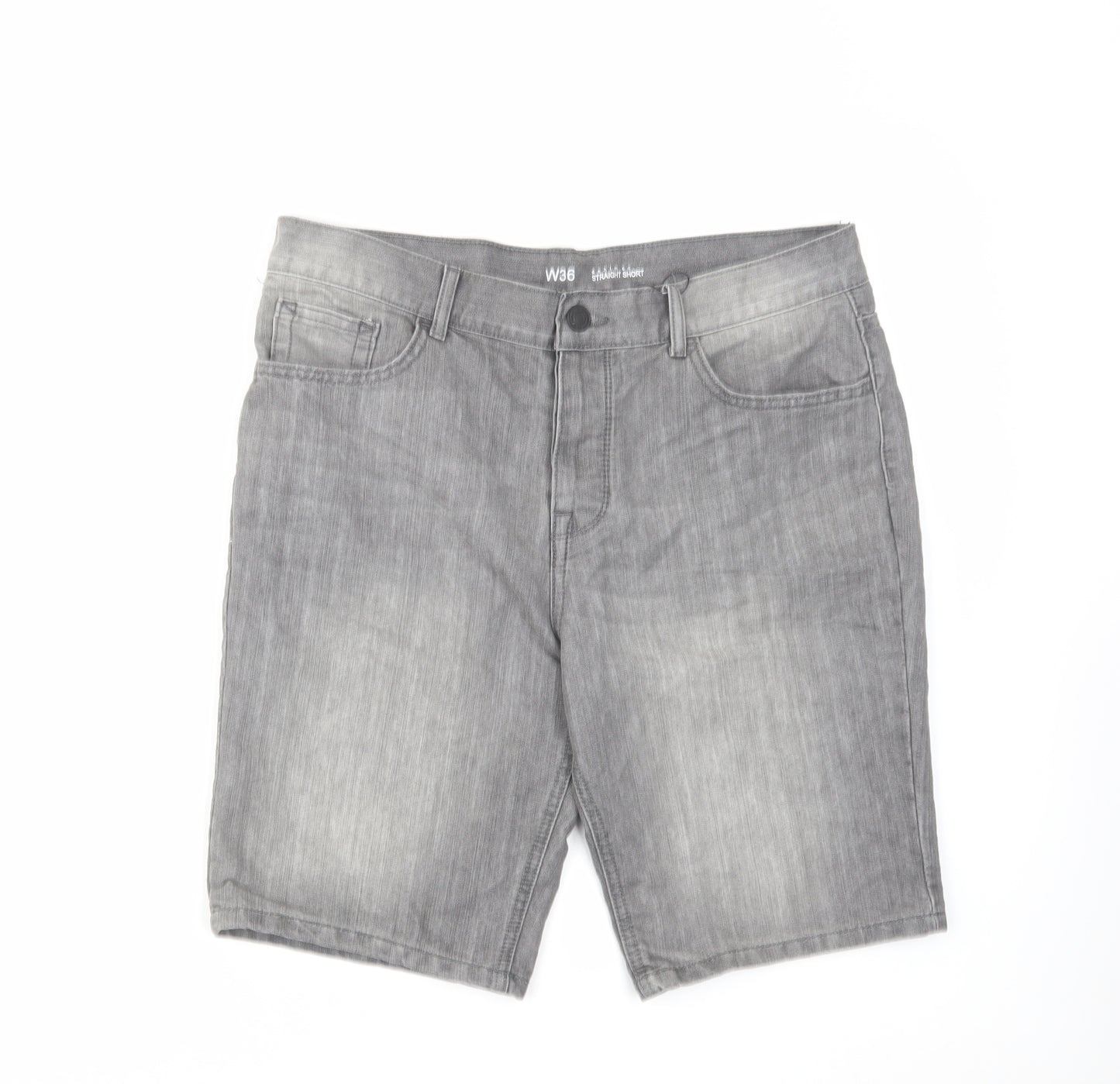 Denim & Co. Mens Grey Cotton Chino Shorts Size 36 in L10 in Regular Button