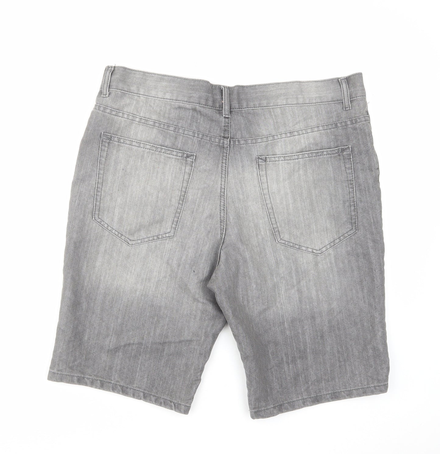 Denim & Co. Mens Grey Cotton Chino Shorts Size 36 in L10 in Regular Button