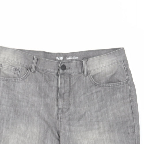 Denim & Co. Mens Grey Cotton Chino Shorts Size 36 in L10 in Regular Button