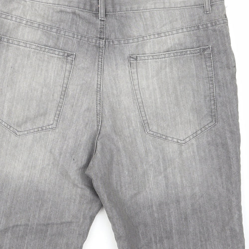 Denim & Co. Mens Grey Cotton Chino Shorts Size 36 in L10 in Regular Button