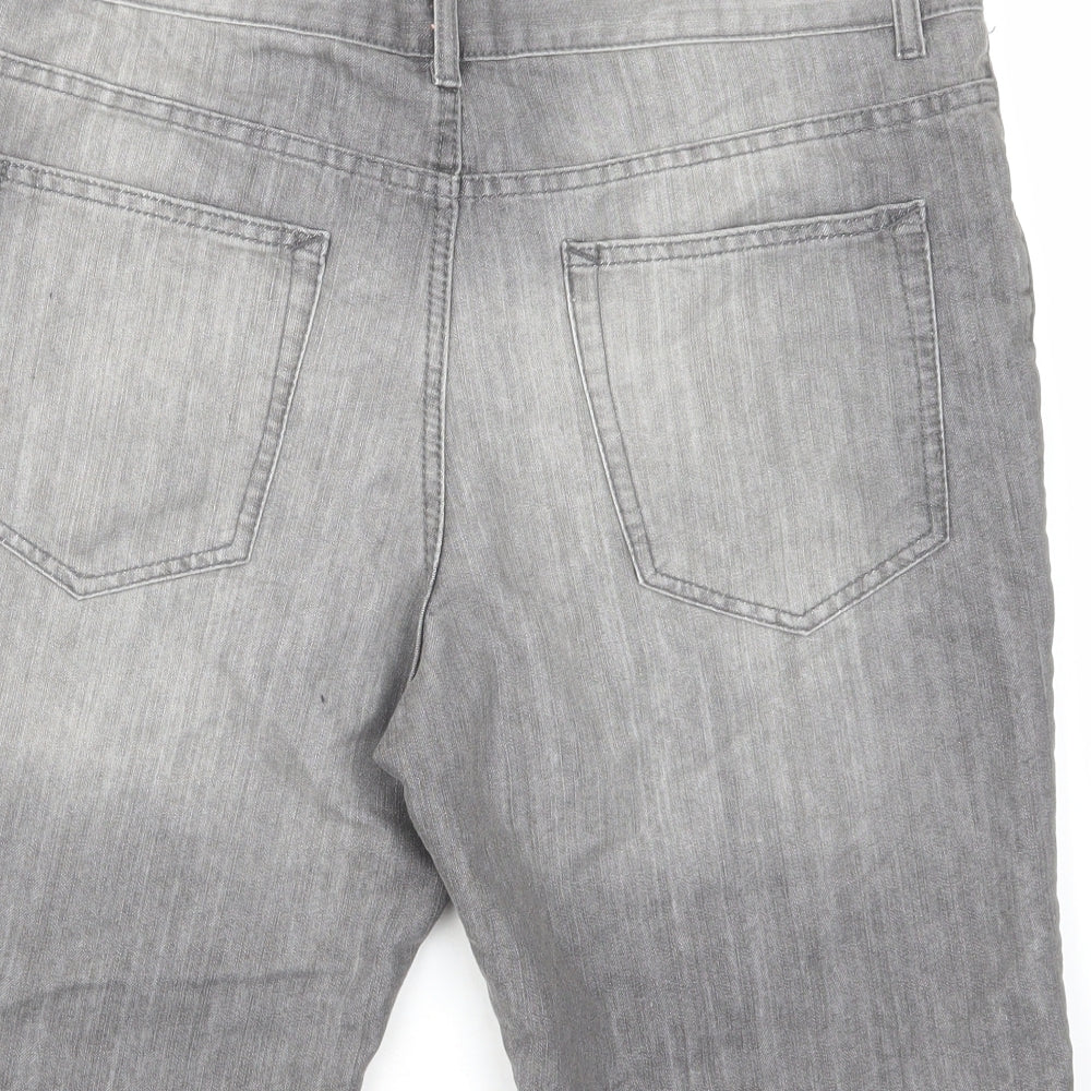 Denim & Co. Mens Grey Cotton Chino Shorts Size 36 in L10 in Regular Button
