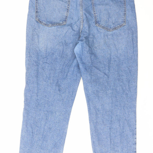 Banana Republic Womens Blue Cotton Straight Jeans Size 14 L32 in Regular Zip