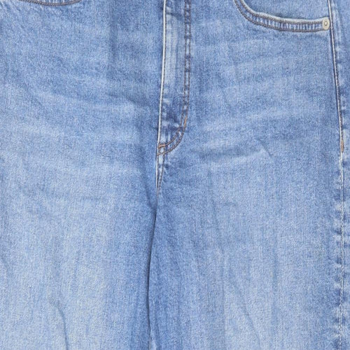 Banana Republic Womens Blue Cotton Straight Jeans Size 14 L32 in Regular Zip