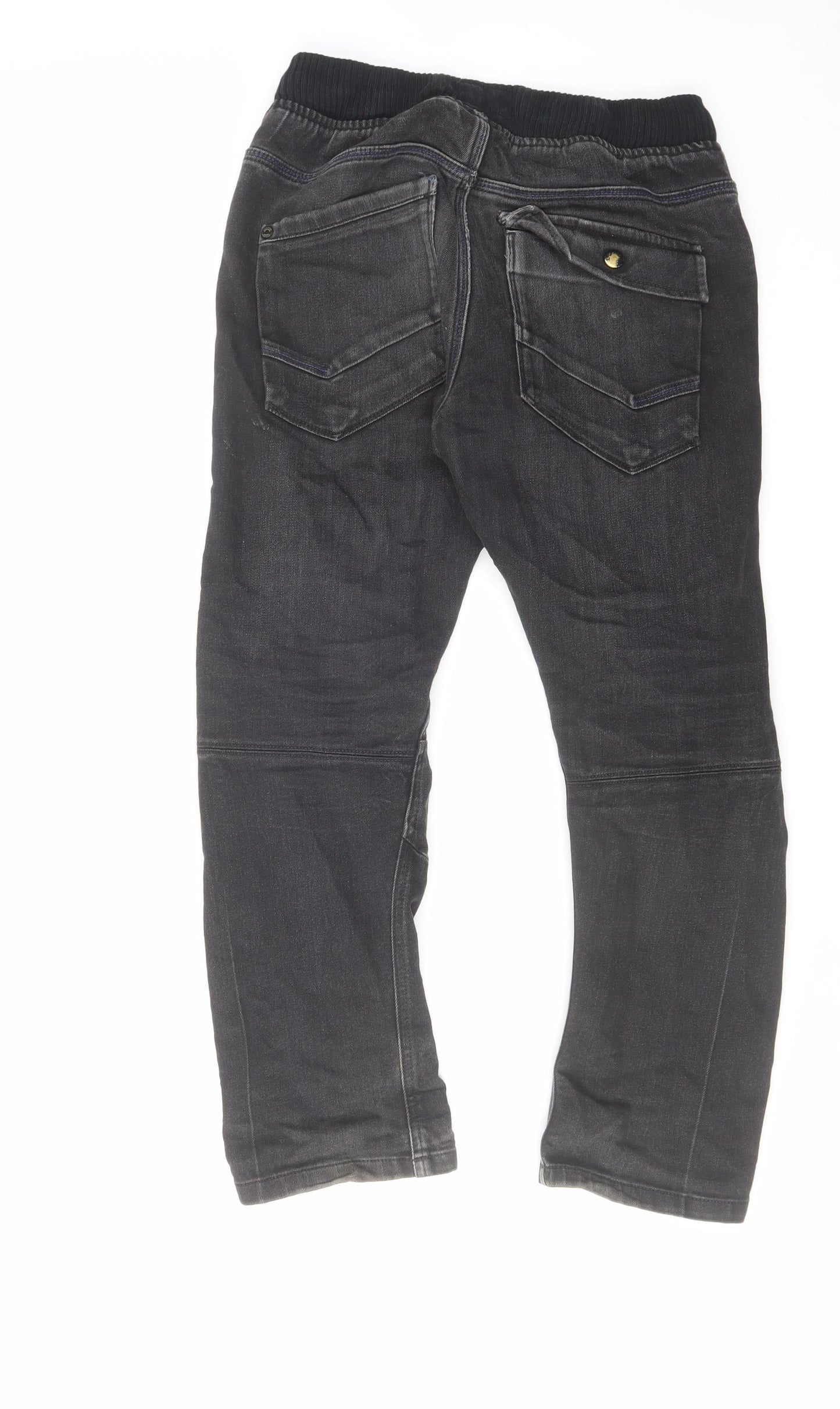 NEXT Boys Black Cotton Straight Jeans Size 10 Years Regular Drawstring