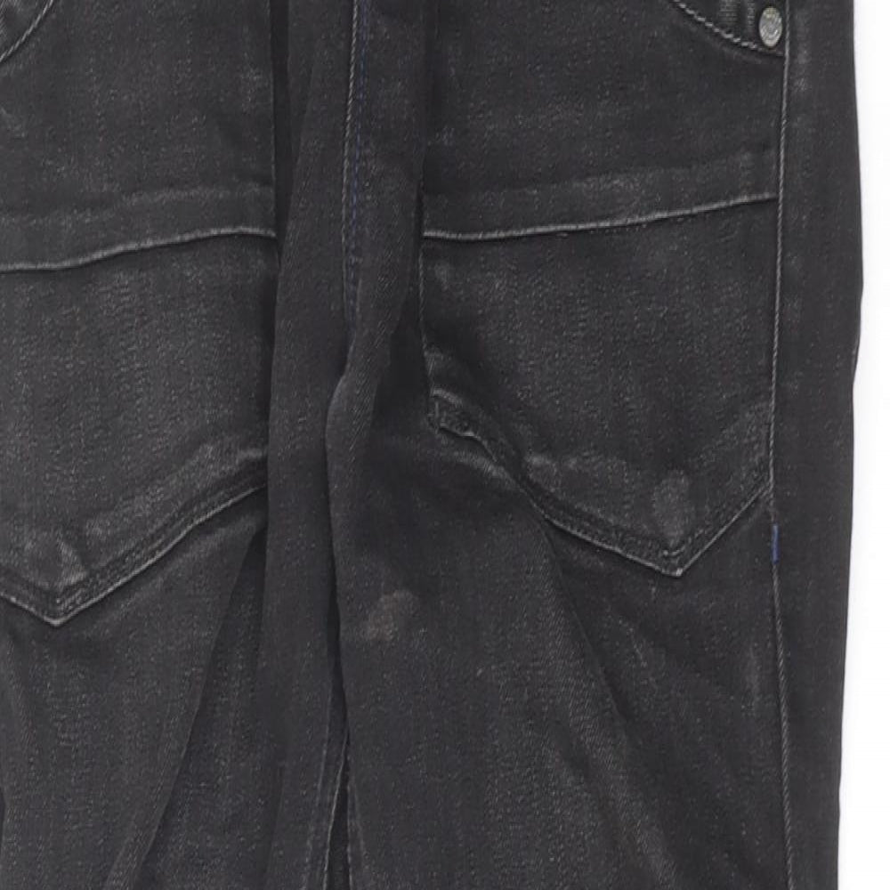 NEXT Boys Black Cotton Straight Jeans Size 10 Years Regular Drawstring