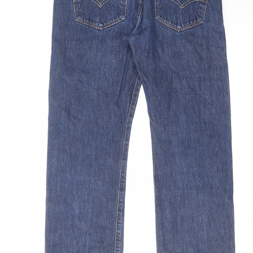 Levi's Mens Blue Cotton Bootcut Jeans Size 34 in L30 in Regular Button