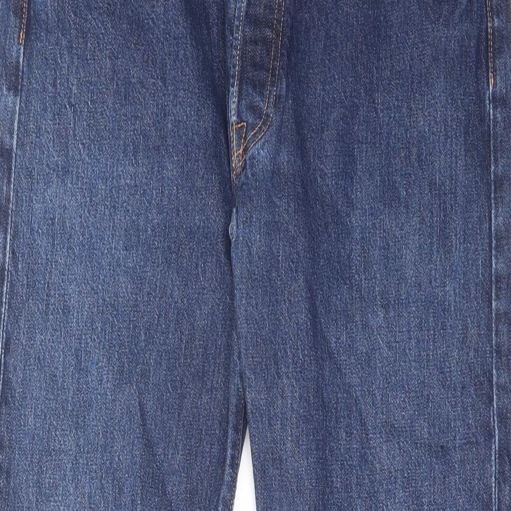 Levi's Mens Blue Cotton Bootcut Jeans Size 34 in L30 in Regular Button