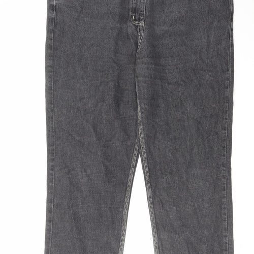 East Coast Womens Grey Cotton Straight Jeans Size 16 L27 in Regular Zip