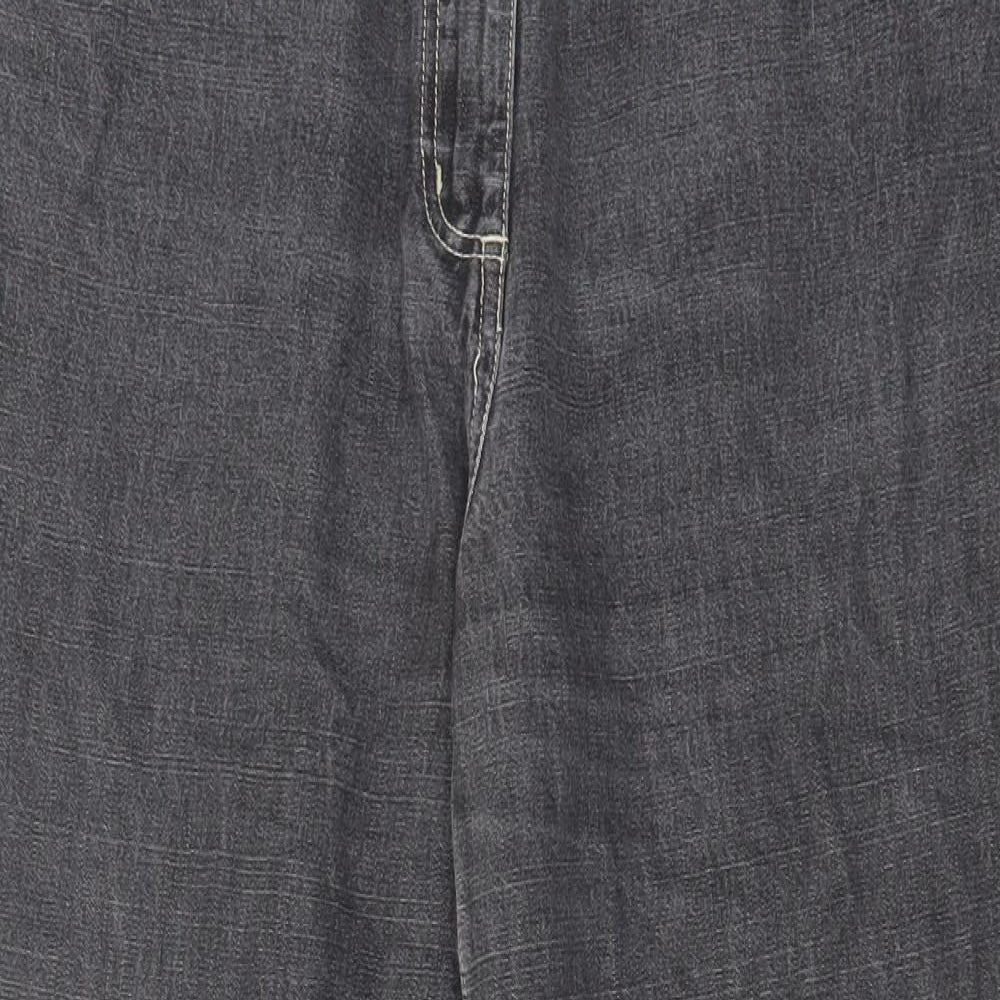 East Coast Womens Grey Cotton Straight Jeans Size 16 L27 in Regular Zip
