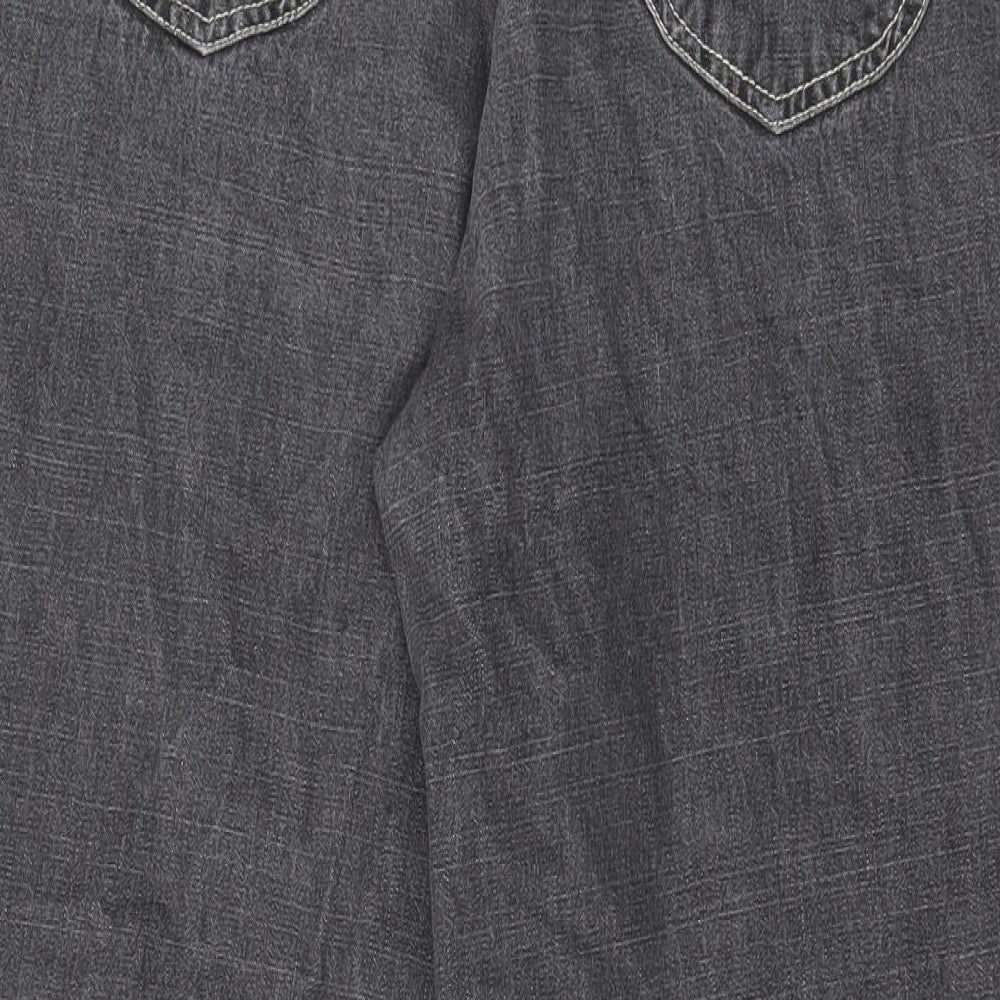 East Coast Womens Grey Cotton Straight Jeans Size 16 L27 in Regular Zip