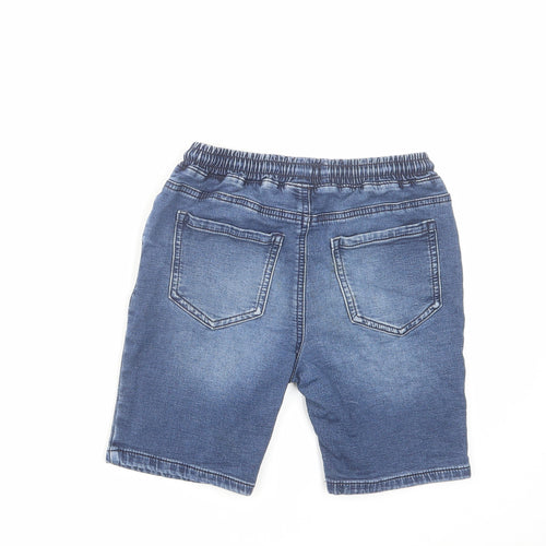 NEXT Boys Blue Cotton Bermuda Shorts Size 7 Years Regular Drawstring