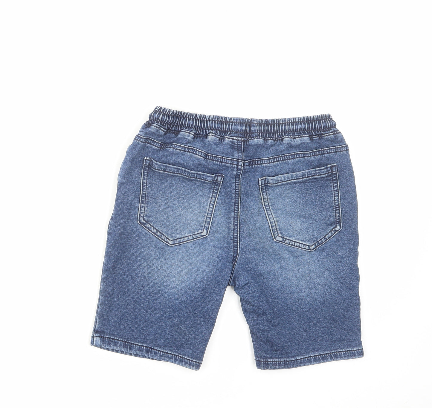 NEXT Boys Blue Cotton Bermuda Shorts Size 7 Years Regular Drawstring