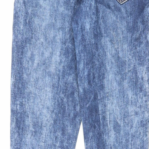 New Look Womens Blue Cotton Skinny Jeans Size 10 L30 in Regular Zip - Acid Wash