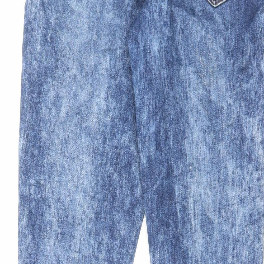 New Look Womens Blue Cotton Skinny Jeans Size 10 L30 in Regular Zip - Acid Wash