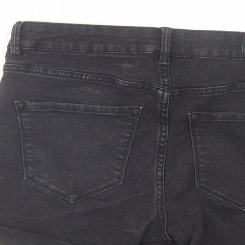 VERO MODA Womens Black Cotton Mom Shorts Size M L4 in Regular Zip