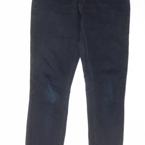 Disco Womens Blue Cotton Straight Jeans Size 8 L26 in Regular Zip