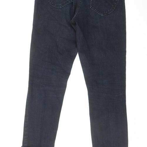 Disco Womens Blue Cotton Straight Jeans Size 8 L26 in Regular Zip