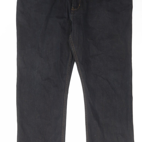 Autograph Mens Blue Cotton Straight Jeans Size 42 in L29 in Regular Zip