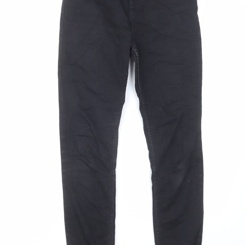 River Island Boys Black Cotton Skinny Jeans Size 12 Years Regular Zip