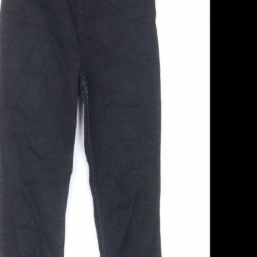 River Island Boys Black Cotton Skinny Jeans Size 12 Years Regular Zip