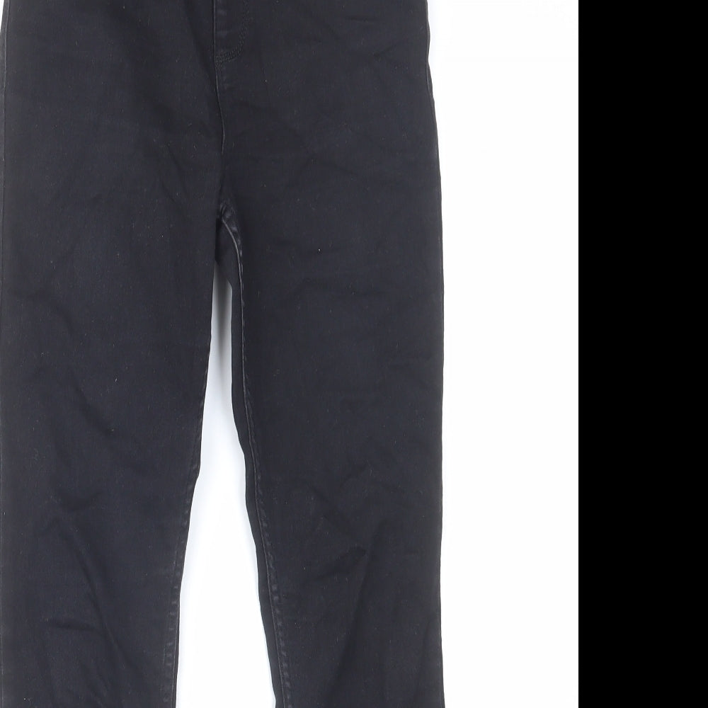River Island Boys Black Cotton Skinny Jeans Size 12 Years Regular Zip