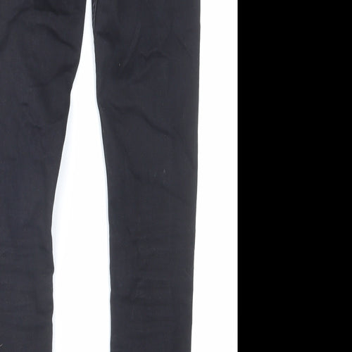 River Island Boys Black Cotton Skinny Jeans Size 12 Years Regular Zip