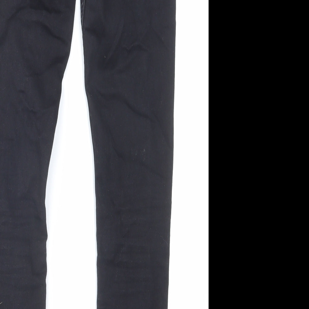 River Island Boys Black Cotton Skinny Jeans Size 12 Years Regular Zip