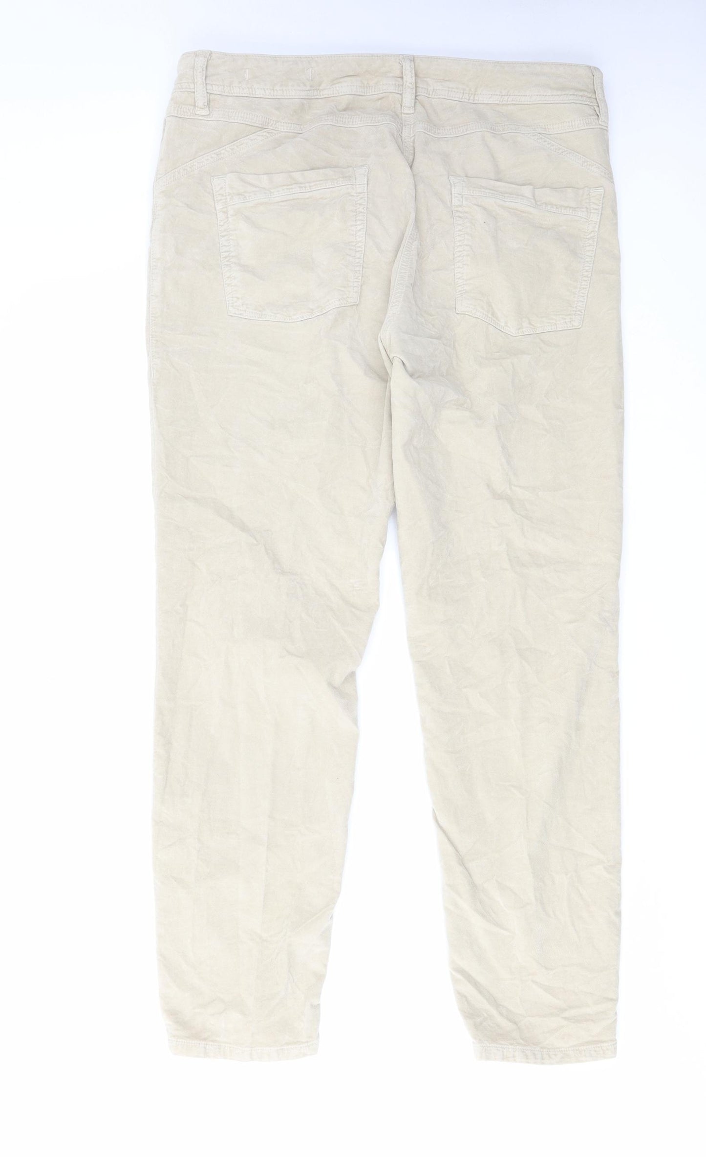 Laurel Womens Beige Cotton Trousers Size 34 in L28 in Regular Zip
