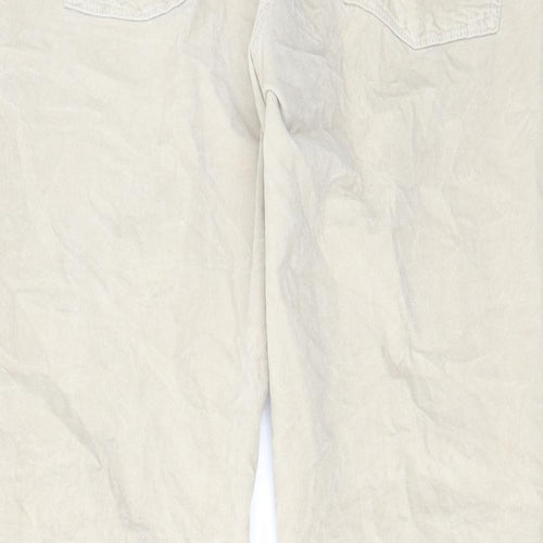 Laurel Womens Beige Cotton Trousers Size 34 in L28 in Regular Zip