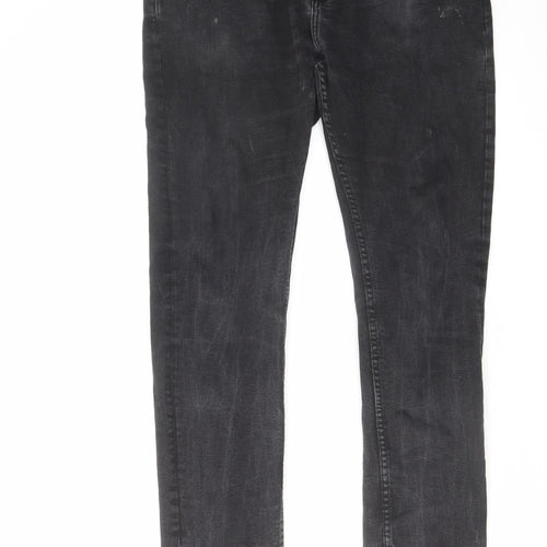 DML Jeans Mens Black Cotton Skinny Jeans Size 34 in L30 in Regular Zip