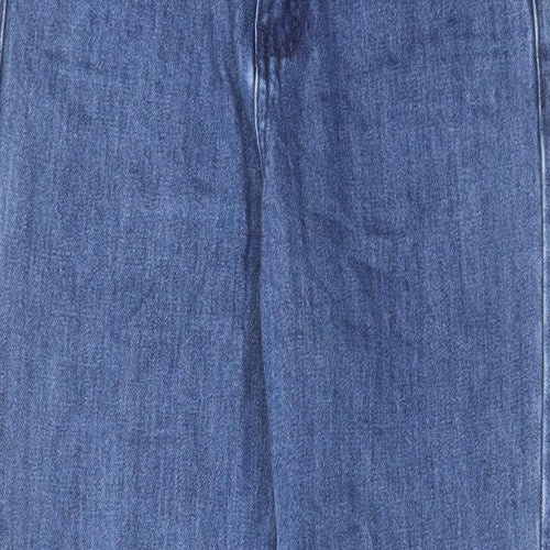 Oliver Bonas Womens Blue Cotton Straight Jeans Size 8 L27 in Regular Zip
