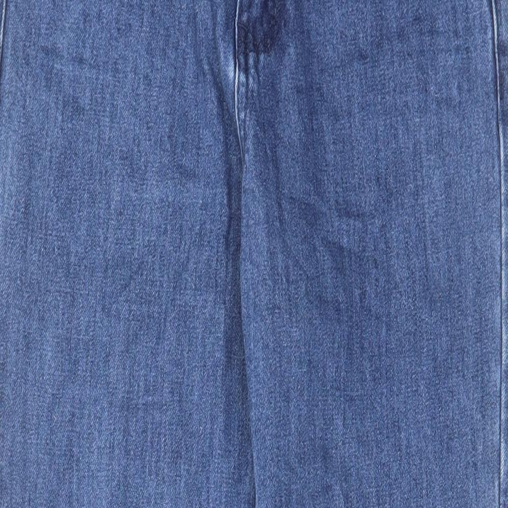 Oliver Bonas Womens Blue Cotton Straight Jeans Size 8 L27 in Regular Zip