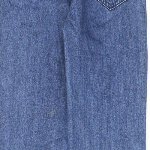 Oliver Bonas Womens Blue Cotton Straight Jeans Size 8 L27 in Regular Zip