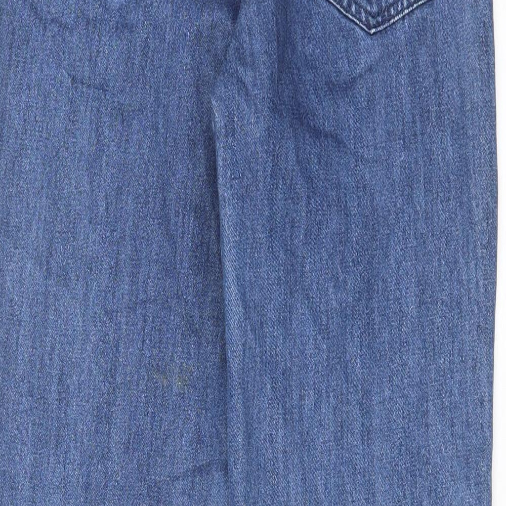 Oliver Bonas Womens Blue Cotton Straight Jeans Size 8 L27 in Regular Zip
