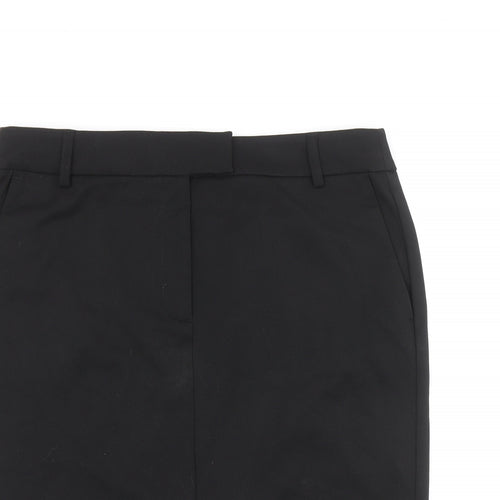 Marks and Spencer Womens Black Polyester A-Line Skirt Size 14 Zip