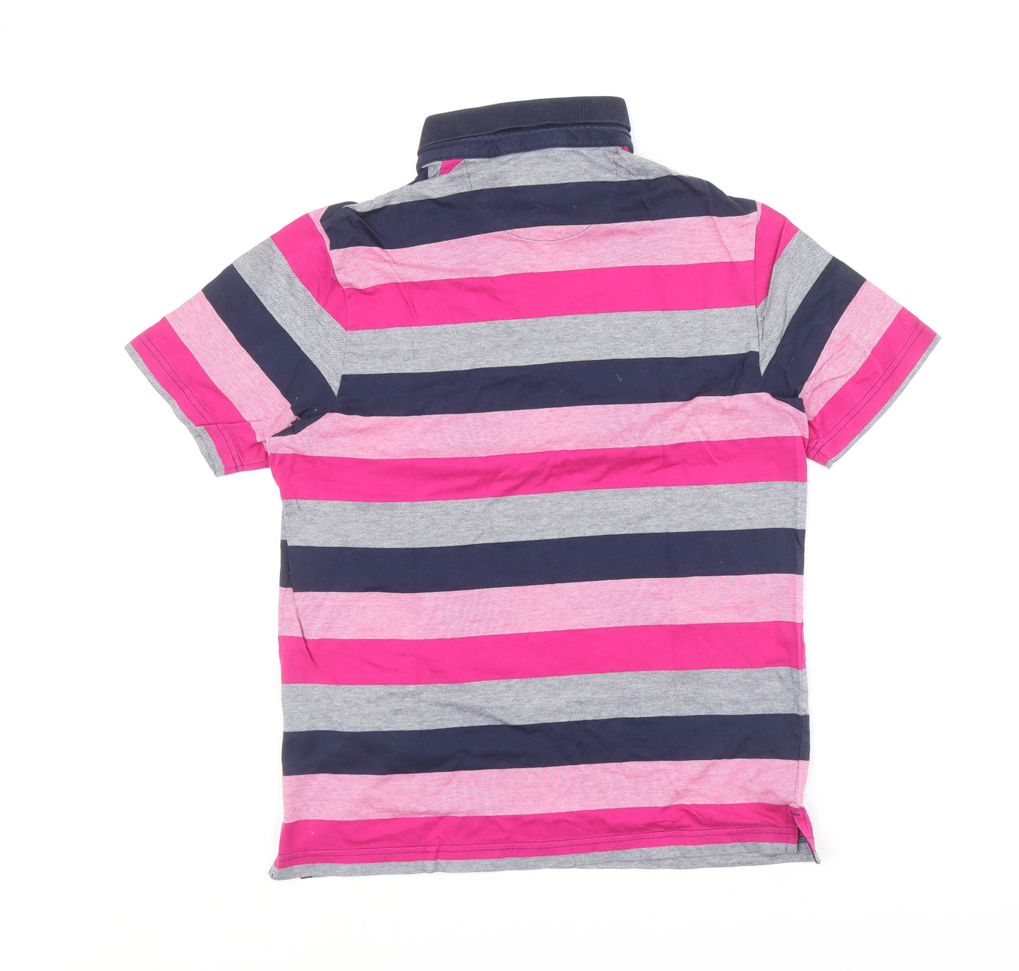 Blue Harbour Mens Multicoloured Striped Cotton Polo Size S Collared Button