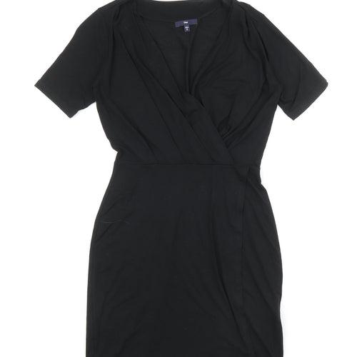 Gap Womens Black Viscose Shift Size XS V-Neck Pullover