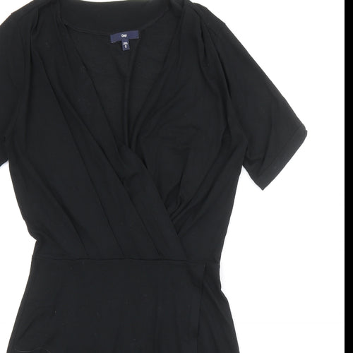 Gap Womens Black Viscose Shift Size XS V-Neck Pullover