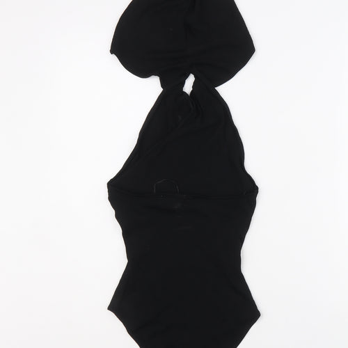 Zara Womens Black Viscose Bodysuit One-Piece Size XS Button