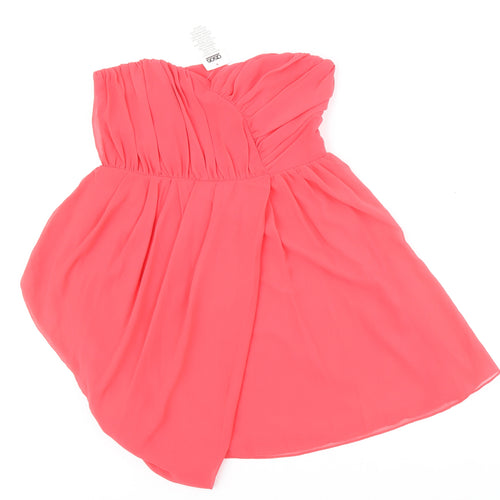 ASOS Womens Red Polyester Fit & Flare Size 12 Sweetheart Zip