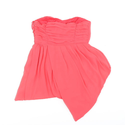 ASOS Womens Red Polyester Fit & Flare Size 12 Sweetheart Zip