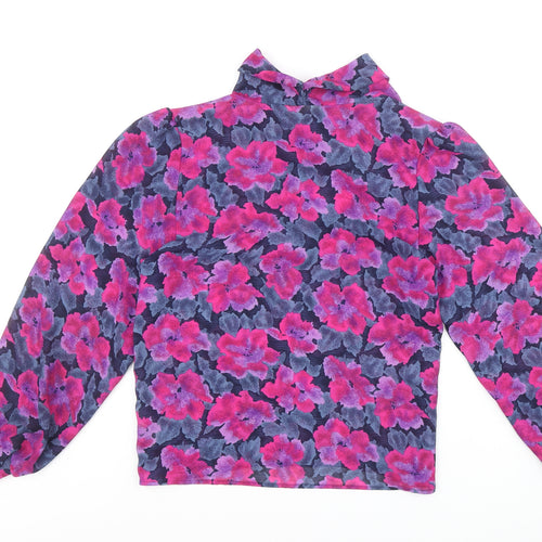 Richards Womens Multicoloured Floral Polyester Blend Basic Blouse Size 10 High Neck