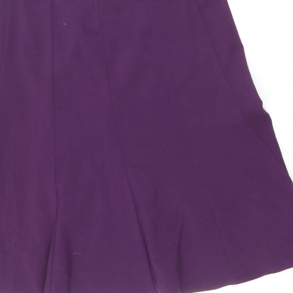 Bonmarché Womens Purple Polyester Swing Skirt Size 14
